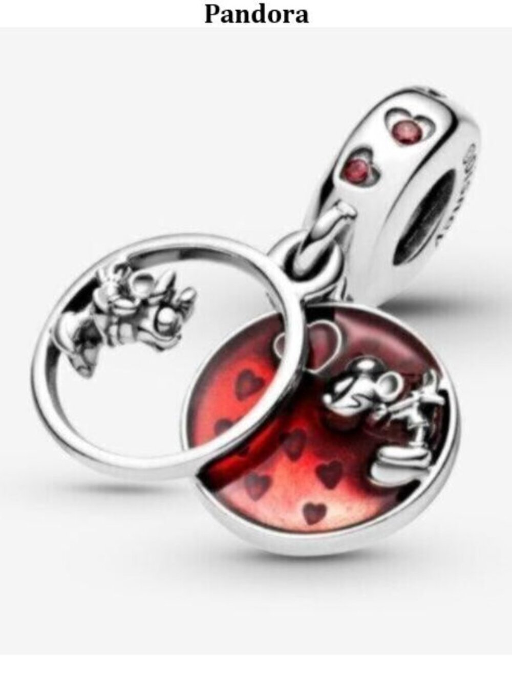 Pandora Disney Mickey Mouse & Minnie Mouse Love and Kisses Dangle Charm